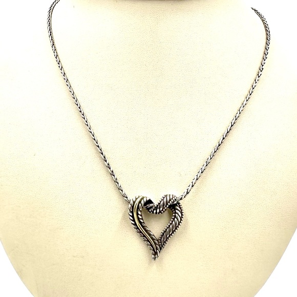Brighton Callie Two Tone Heart Slide Pendant Necklace - Picture 3 of 8